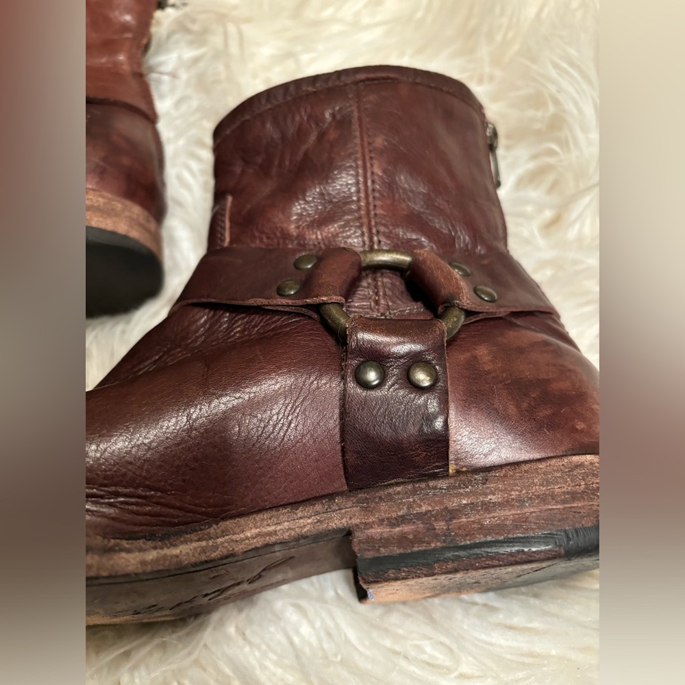Frye Dark Brown Leather Ankle Booties - Picture 2 of 10